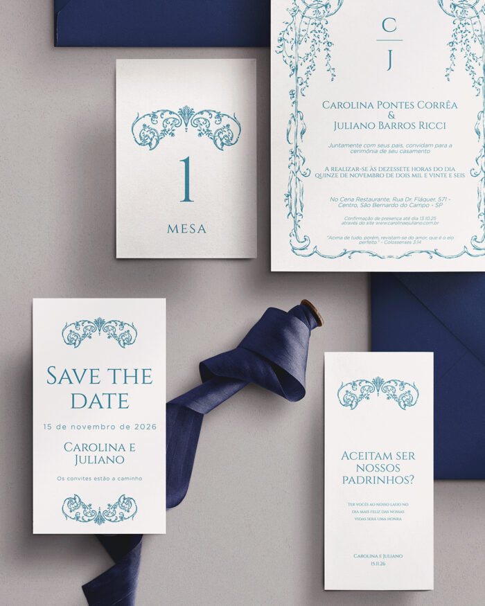 Kit Convite de casamento Template - Moldura floral em cascata - Image 3