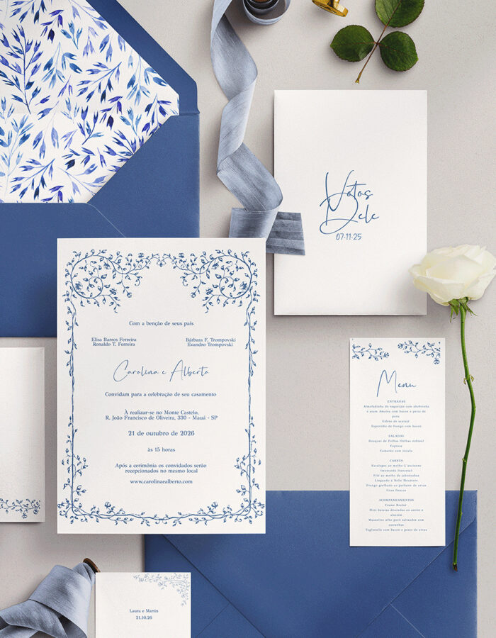 Kit Convite de Casamento - Template Fine Art Roseira - Imagem 2