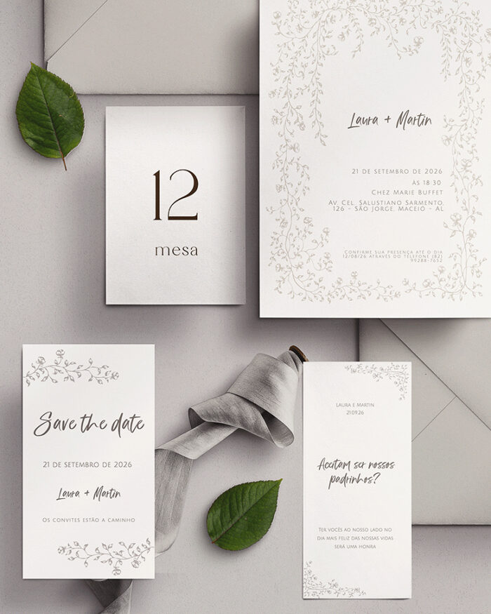 Kit Convite de Casamento - Template Fine Art Jardim Secreto - Imagem 3