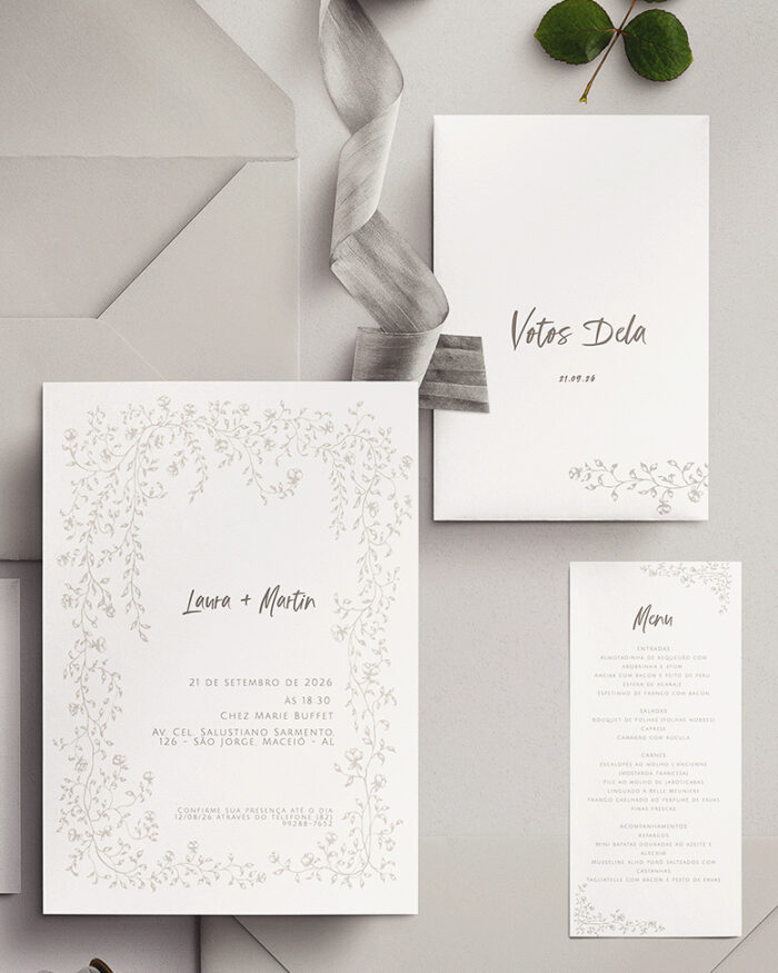 Kit Convite de Casamento - Template Fine Art Jardim Secreto - Imagem 2