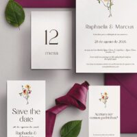 Kit Convite de Casamento - Template Ramalhete Minimalista Moderno - Image 2