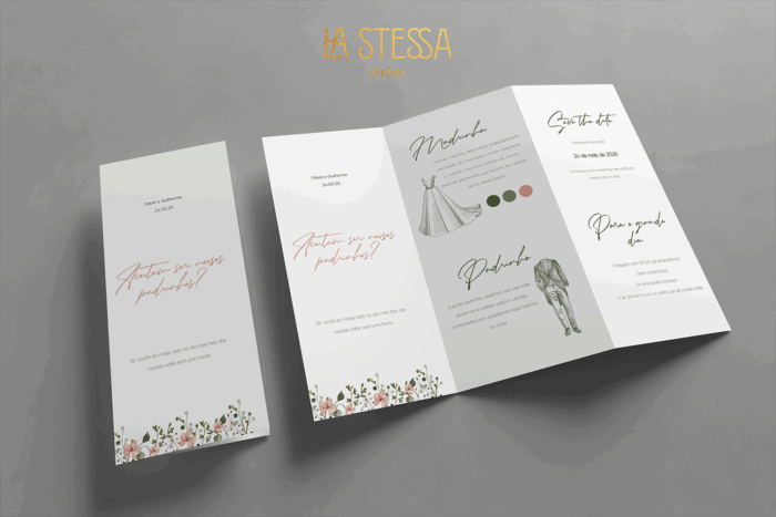 Kit Convite de Casamento - Template Fine Art Moldura Floral Rosa com Brasão - Imagem 4