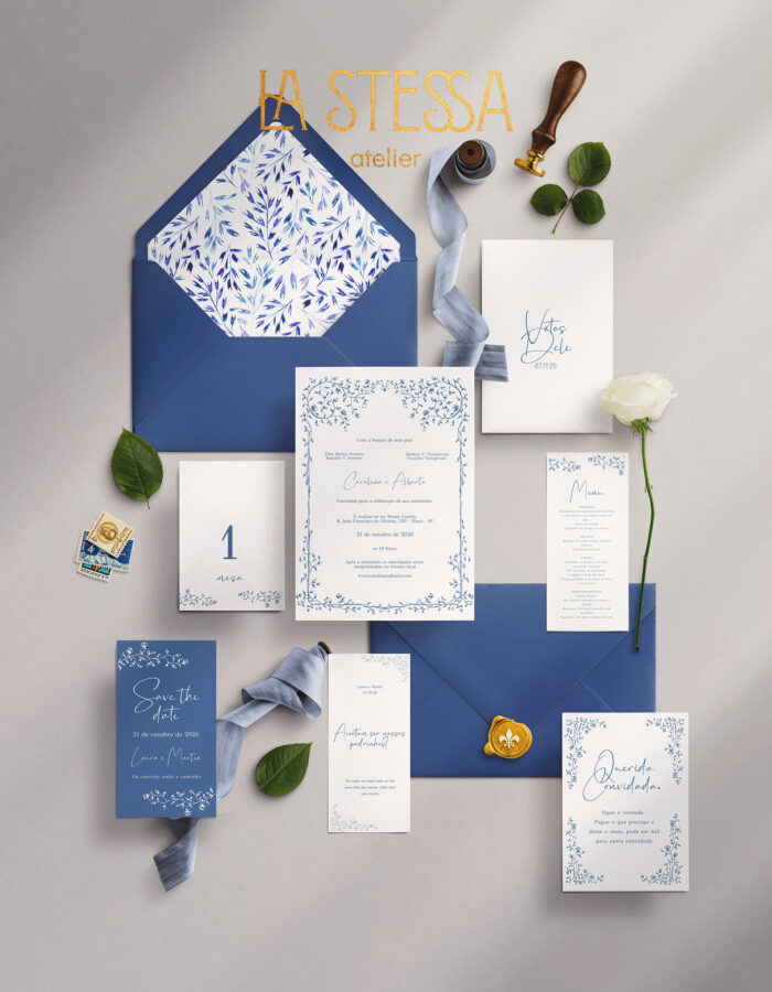 Kit Convite de Casamento - Template Fine Art Roseira
