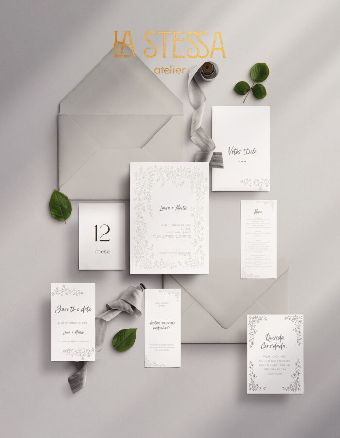 Kit Convite de Casamento - Template Fine Art Jardim Secreto