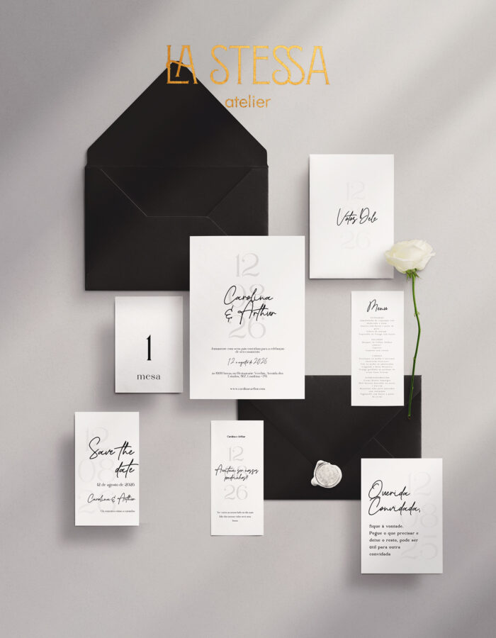 Kit Convite de Casamento Template - Moderno minimalista Data