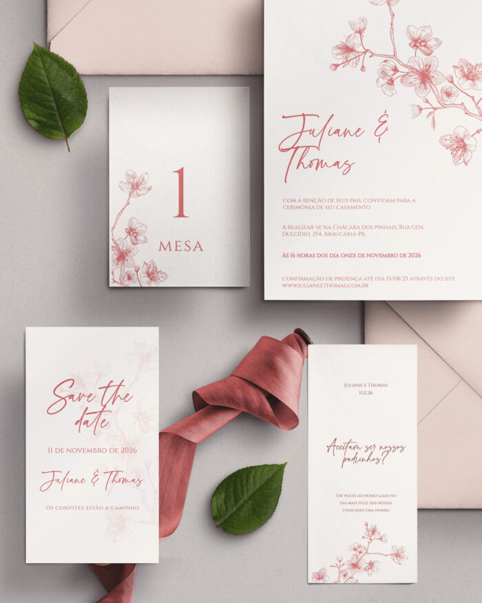 Kit Convite de Casamento -  Template Cerejeira - Image 3