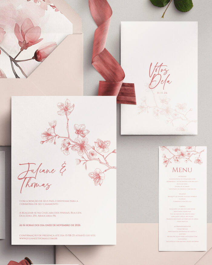 Kit Convite de Casamento -  Template Cerejeira - Image 2