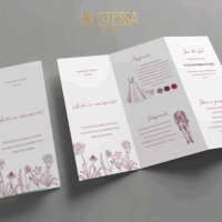 Kit Convite de Casamento -  Template Vintage Padrão Flores Selvagens - Imagem 4